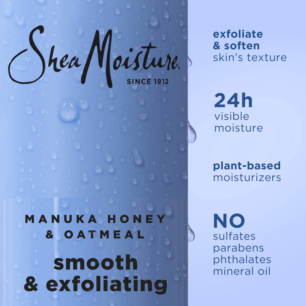 SheaMoisture body wash being pumped showing airy foam and easy application for moisturized skin
