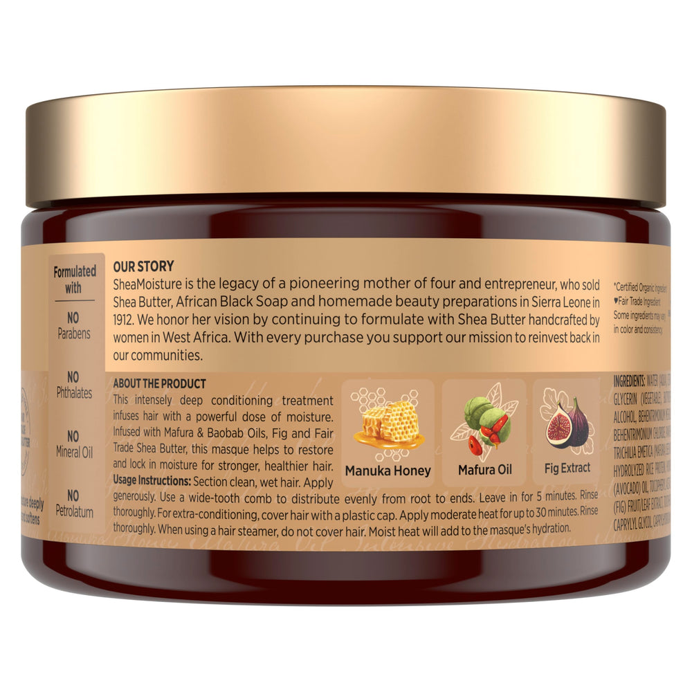 SheaMoisture open jar texture showing creamy masque for intense moisture