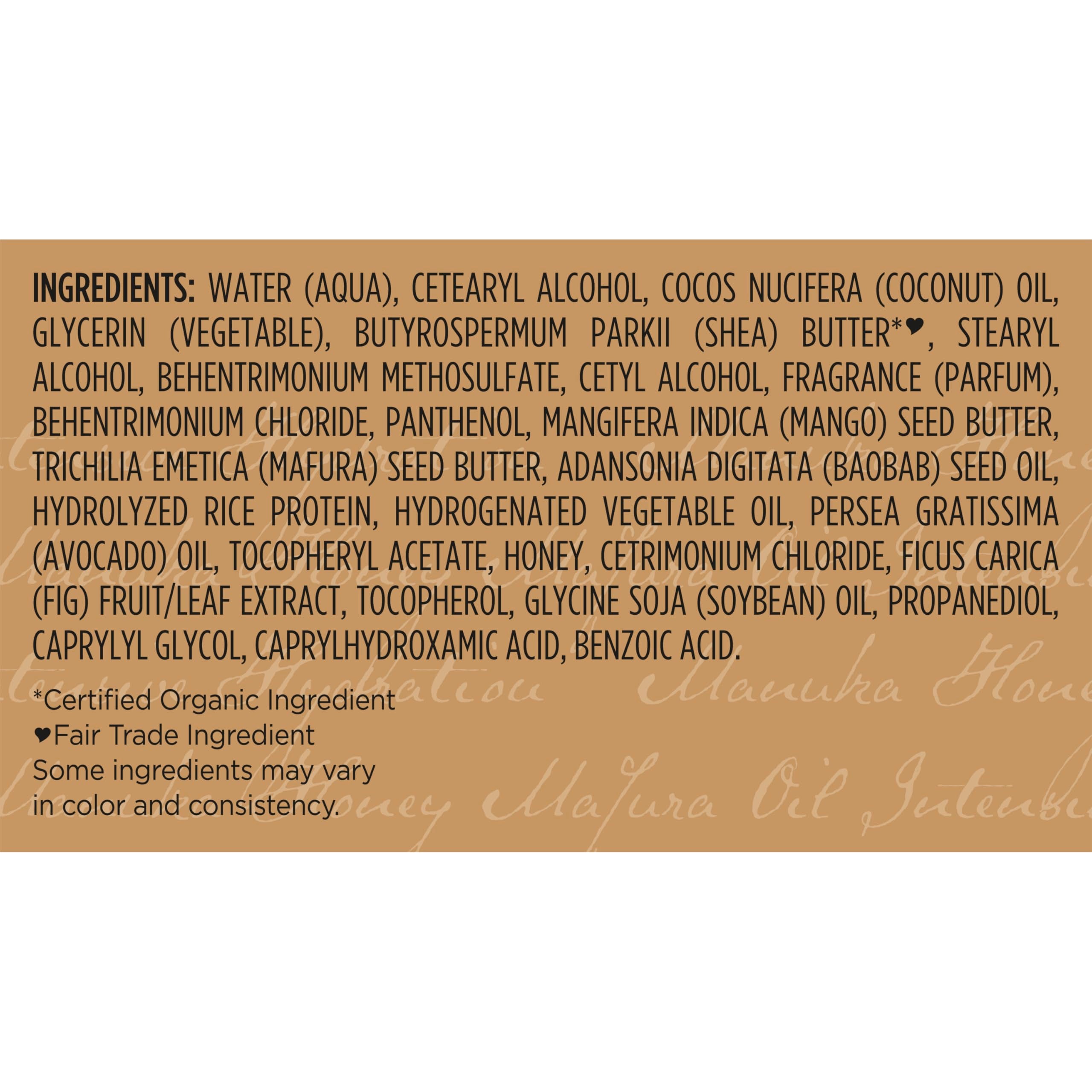 SheaMoisture 11.5 oz jar close-up of label indicating clean, cruelty-free formulation