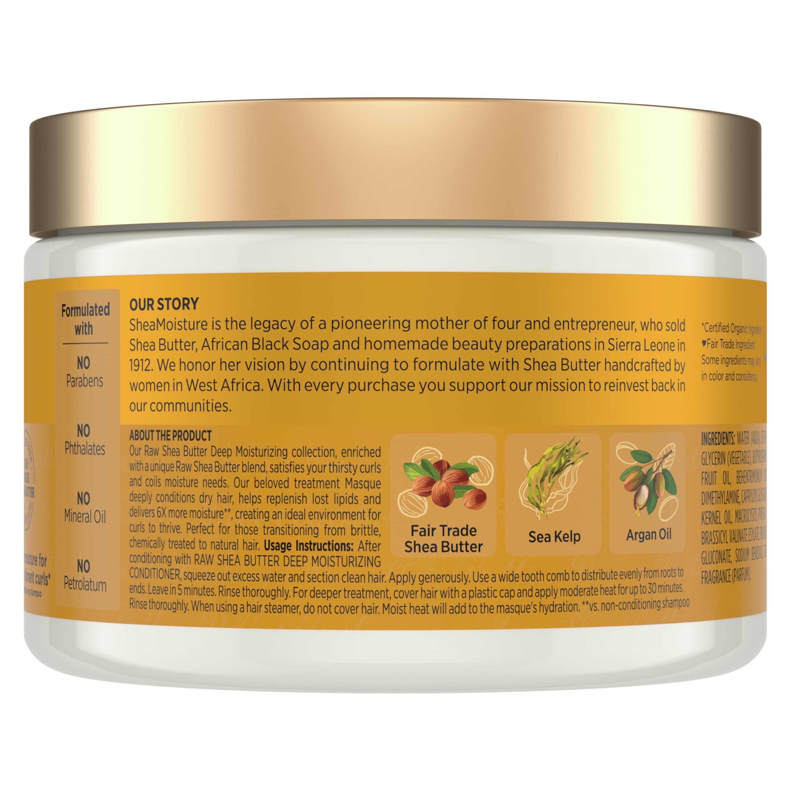 SheaMoisture creamy masque texture close-up for deep hydration