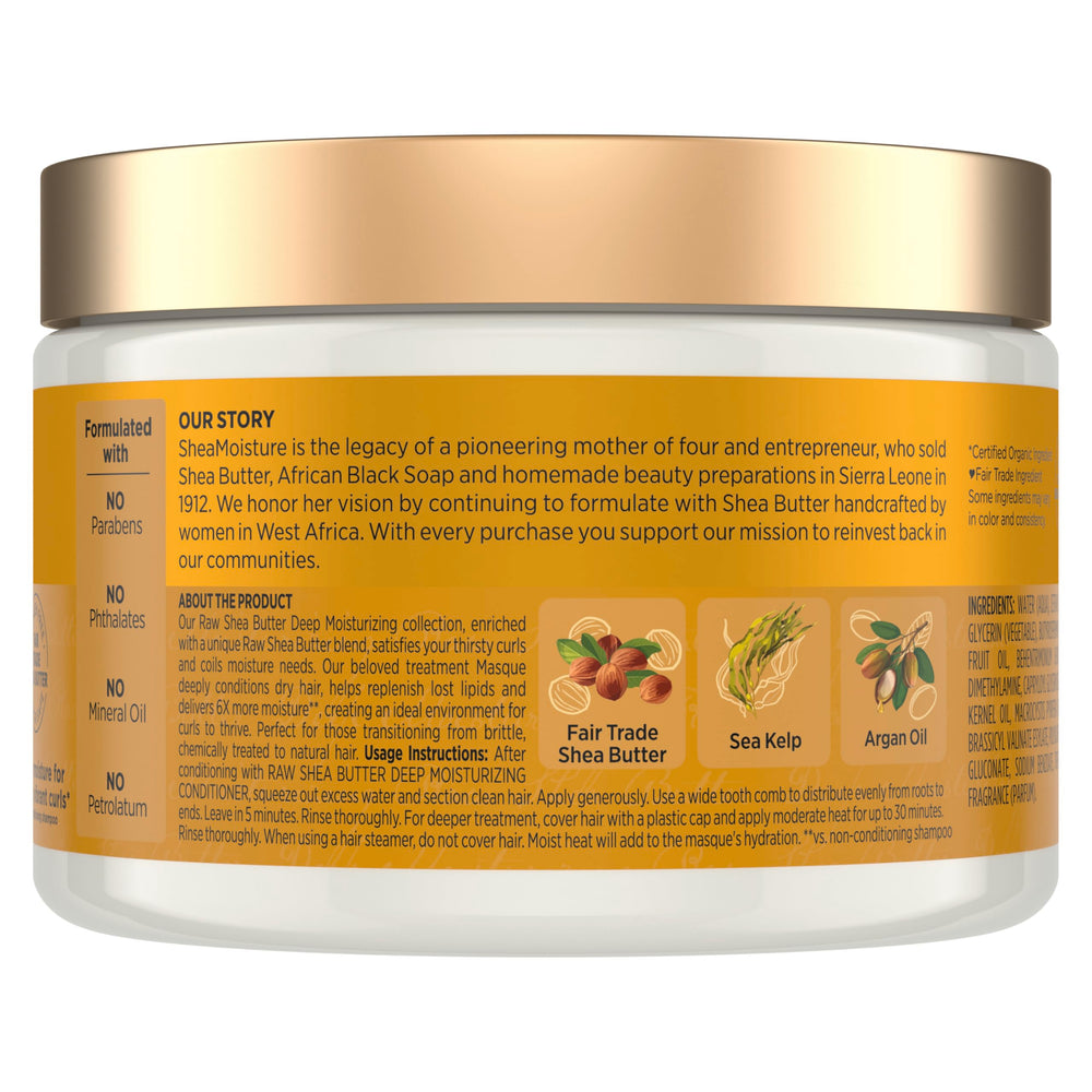 SheaMoisture creamy masque texture close-up for deep hydration