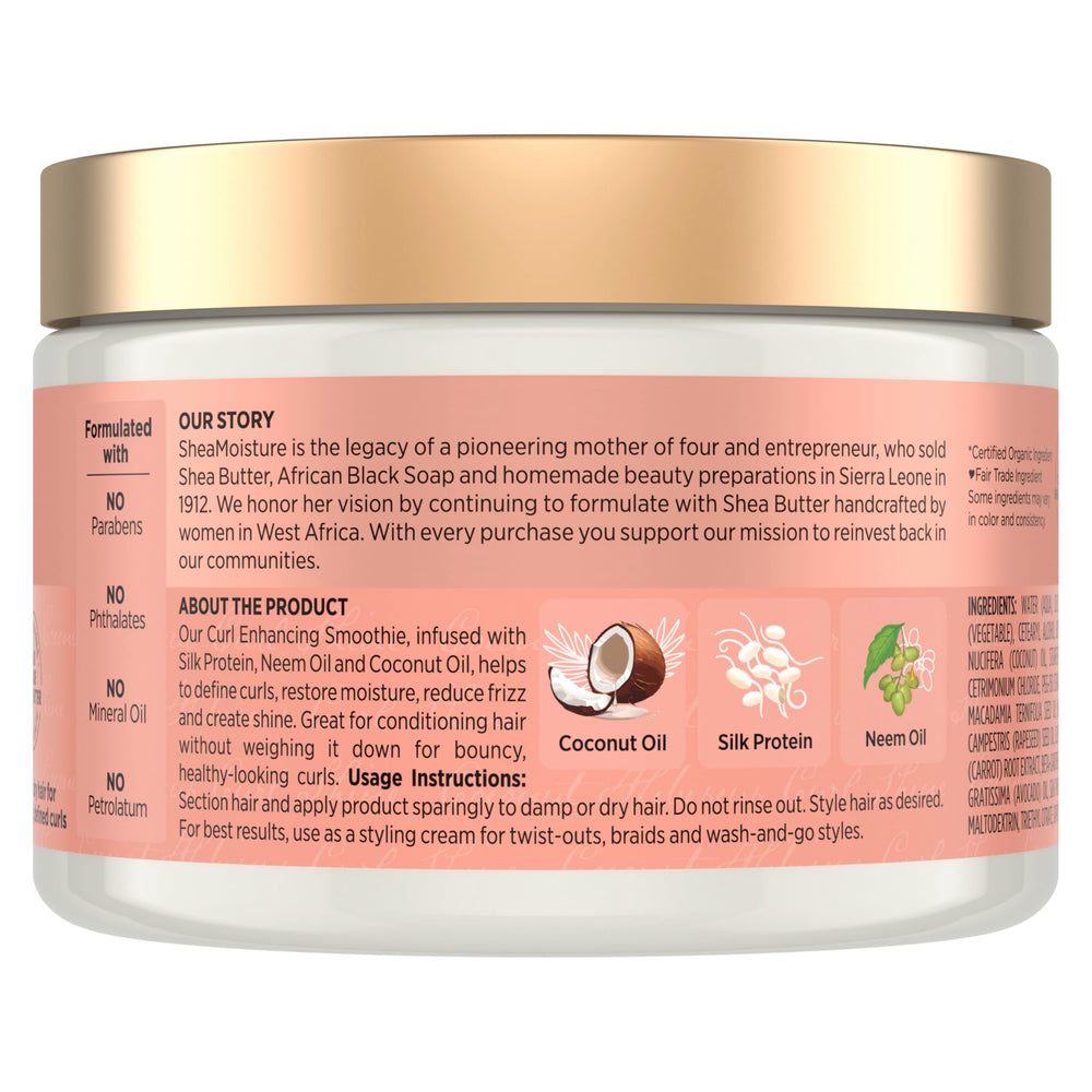 SheaMoisture cream texture in open jar highlighting rich smoothie consistency for easy application