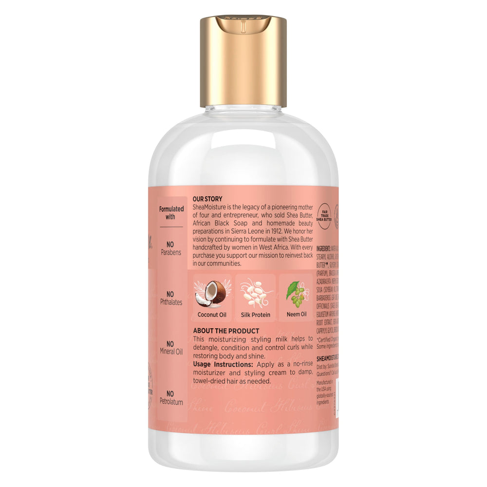 Shea Moisture creamy curl milk pouring texture for easy detangling benefit