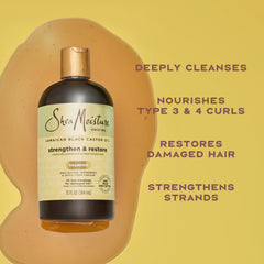 SheaMoisture pouring shampoo into hand for controlled application