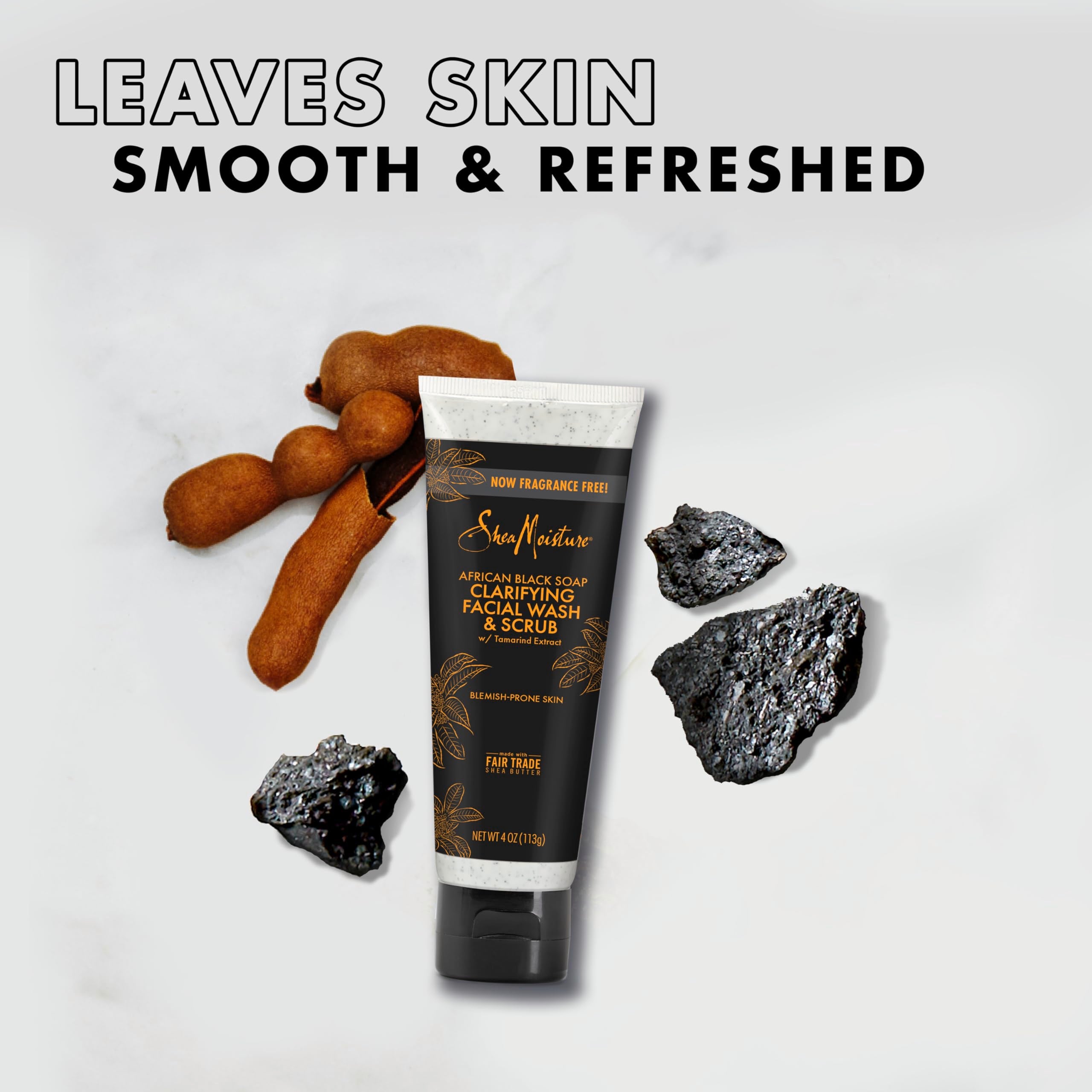 SheaMoisture wash and scrub paired with toner and moisturizer for routine