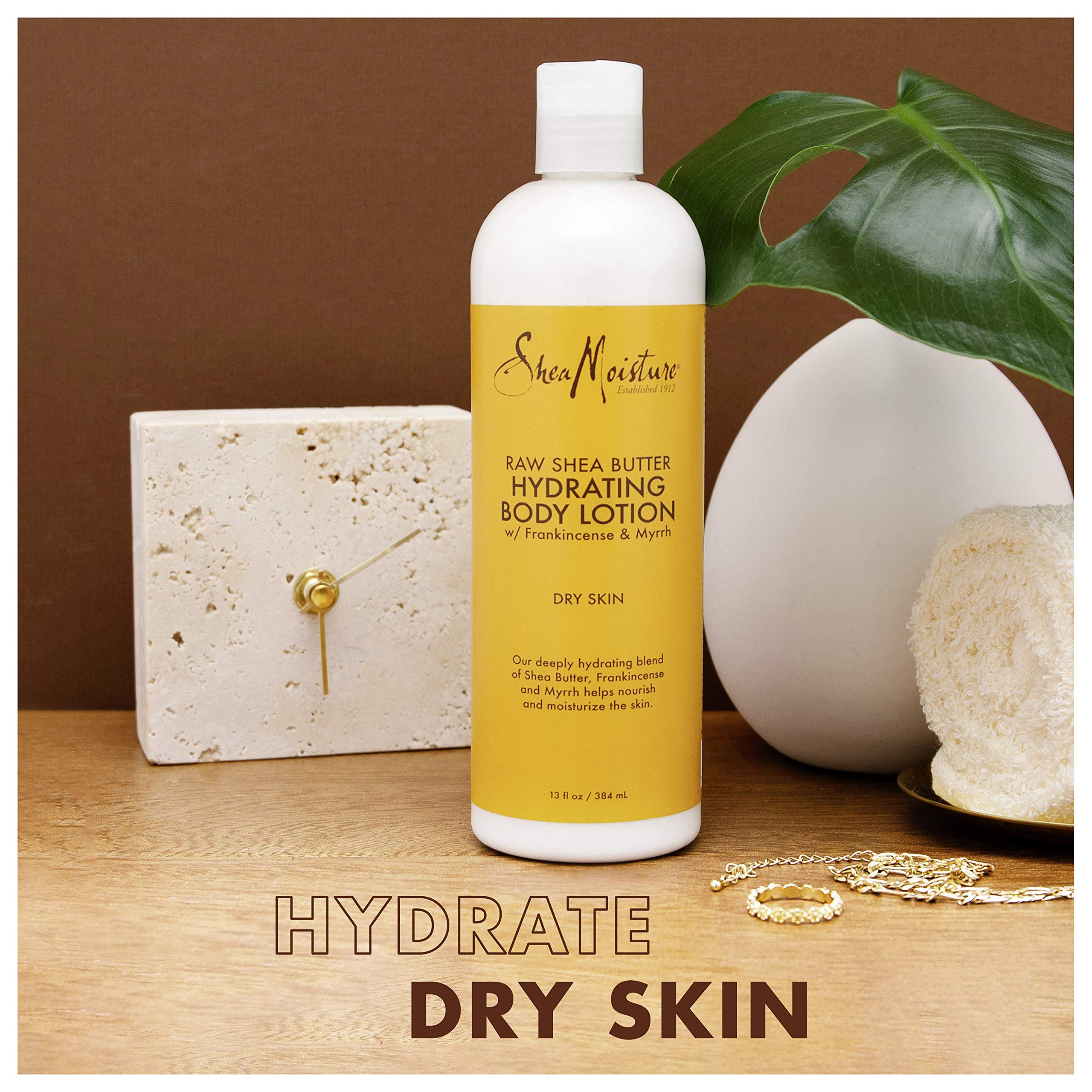 SheaMoisture label close-up highlighting fair trade shea butter and paraben-free formula