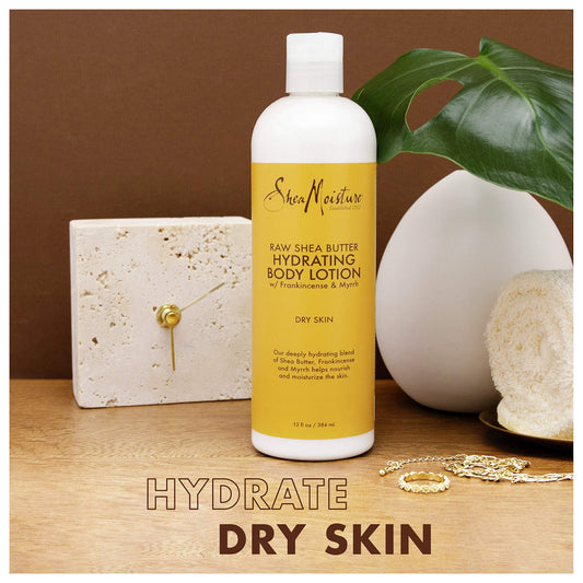 SheaMoisture label close-up highlighting fair trade shea butter and paraben-free formula