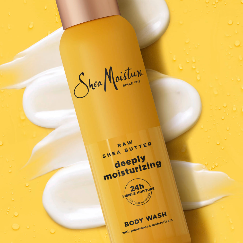 SheaMoisture body wash in bathroom setting illustrating everyday moisturizing routine benefit