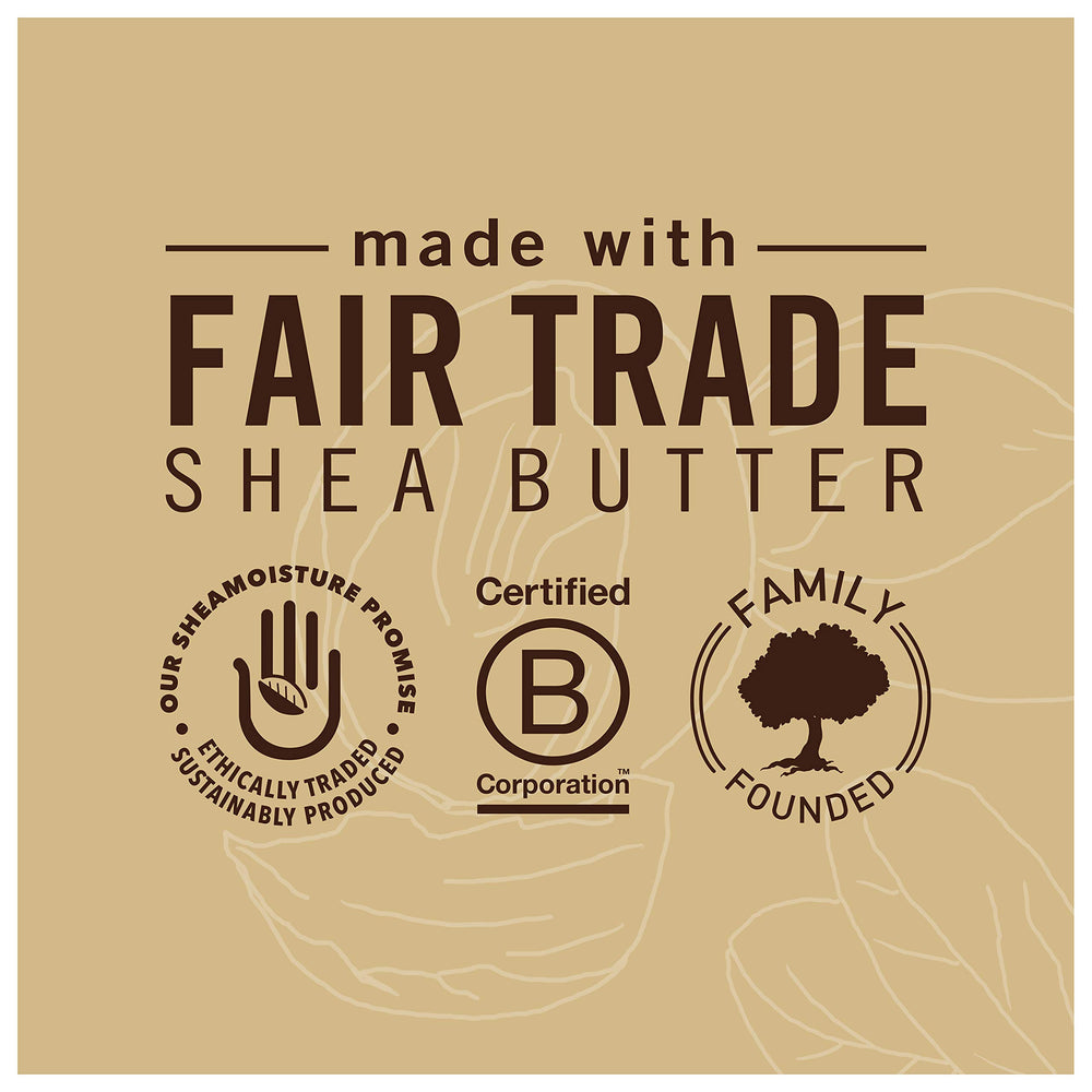 SheaMoisture packaging detail showing recyclable materials and brand mission support