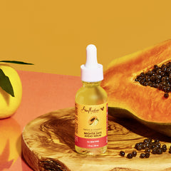 SheaMoisture serum on bathroom counter in morning routine scene promoting daily use benefit