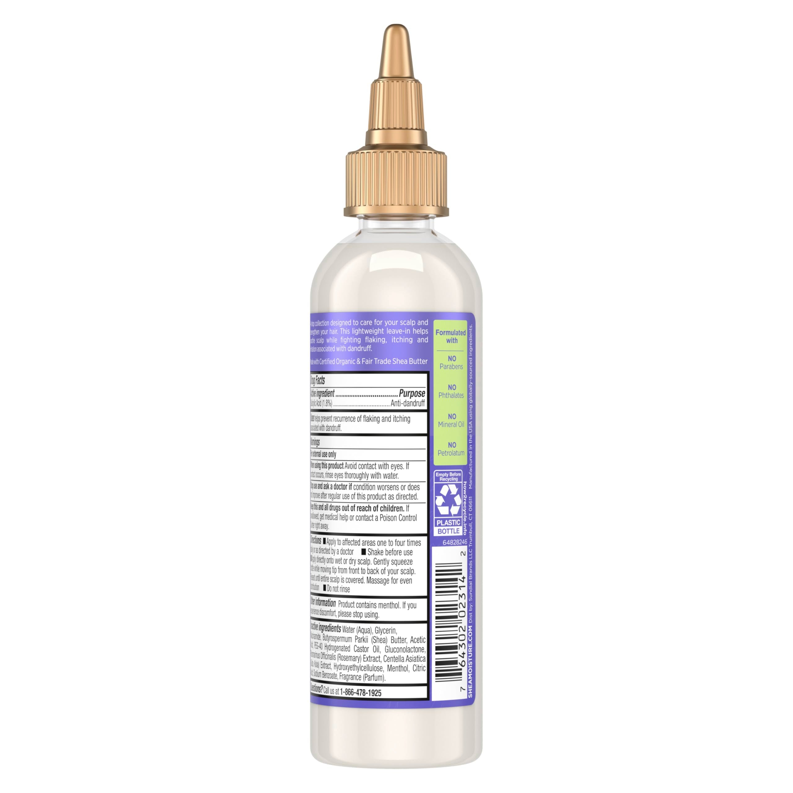 SheaMoisture spray nozzle closeup enabling precise scalp application and control
