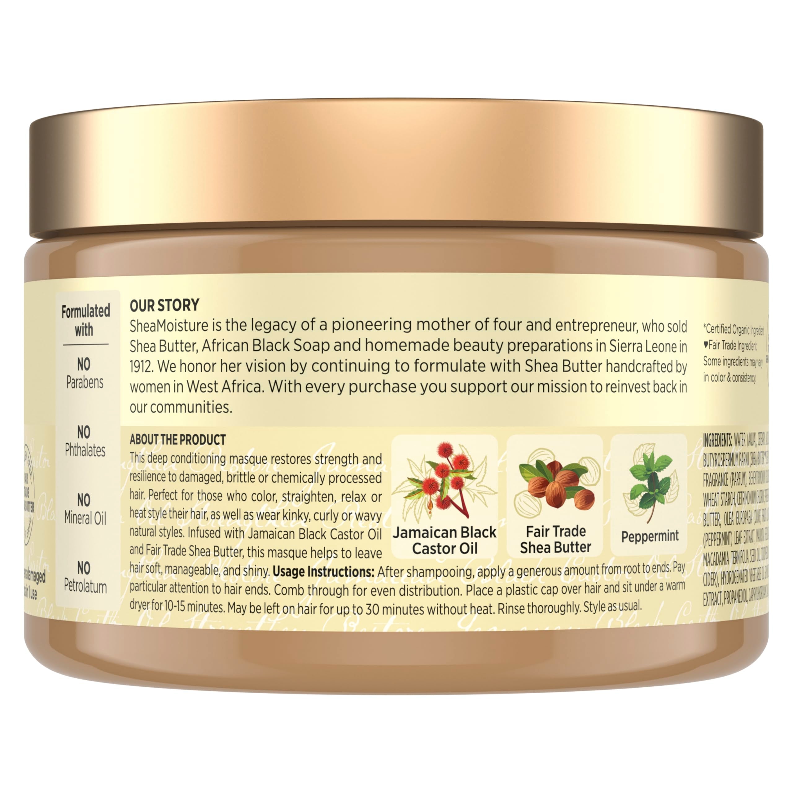 SheaMoisture texture close-up showing creamy masque for deep hydration