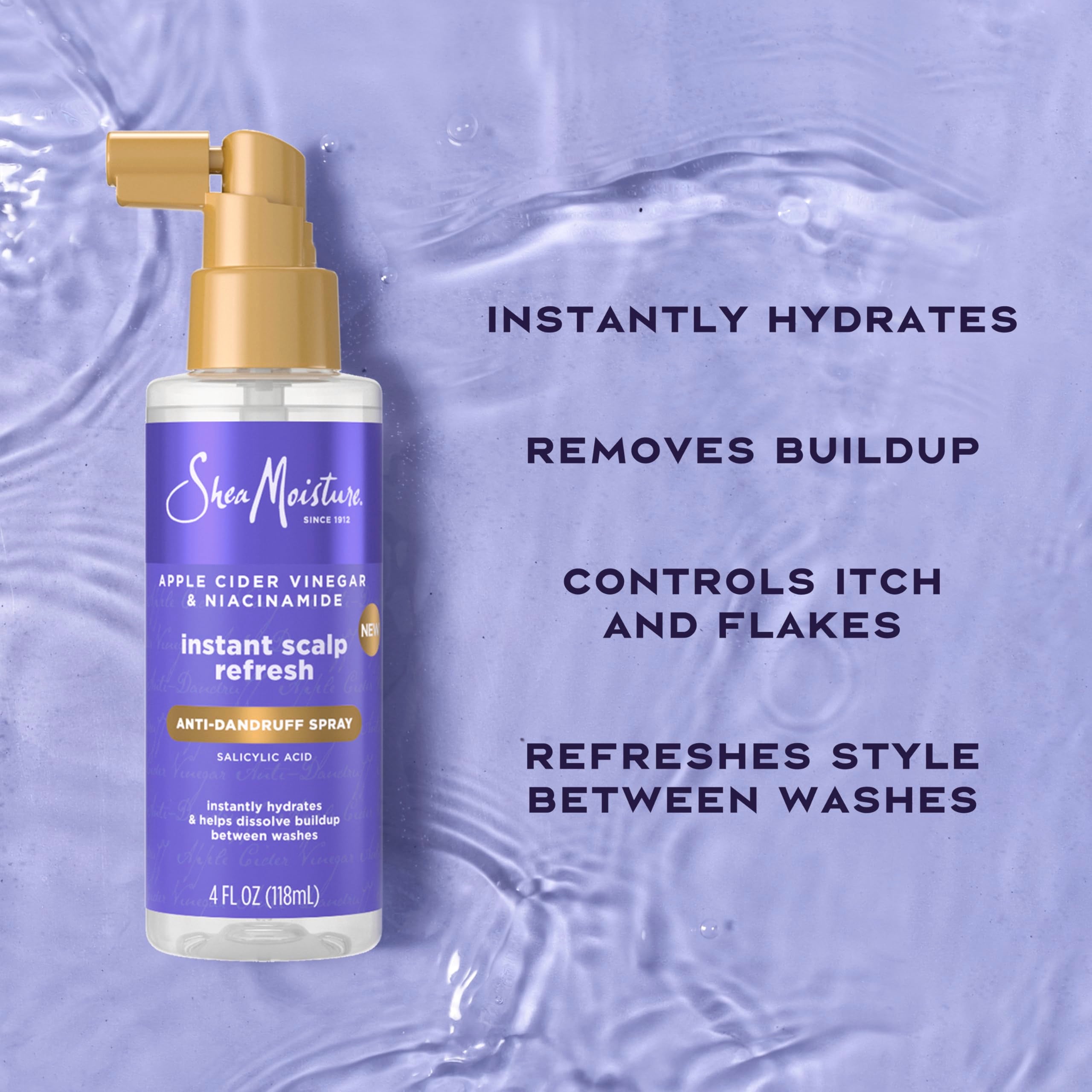 SheaMoisture fine mist texture on hand demonstrating lightweight hydration