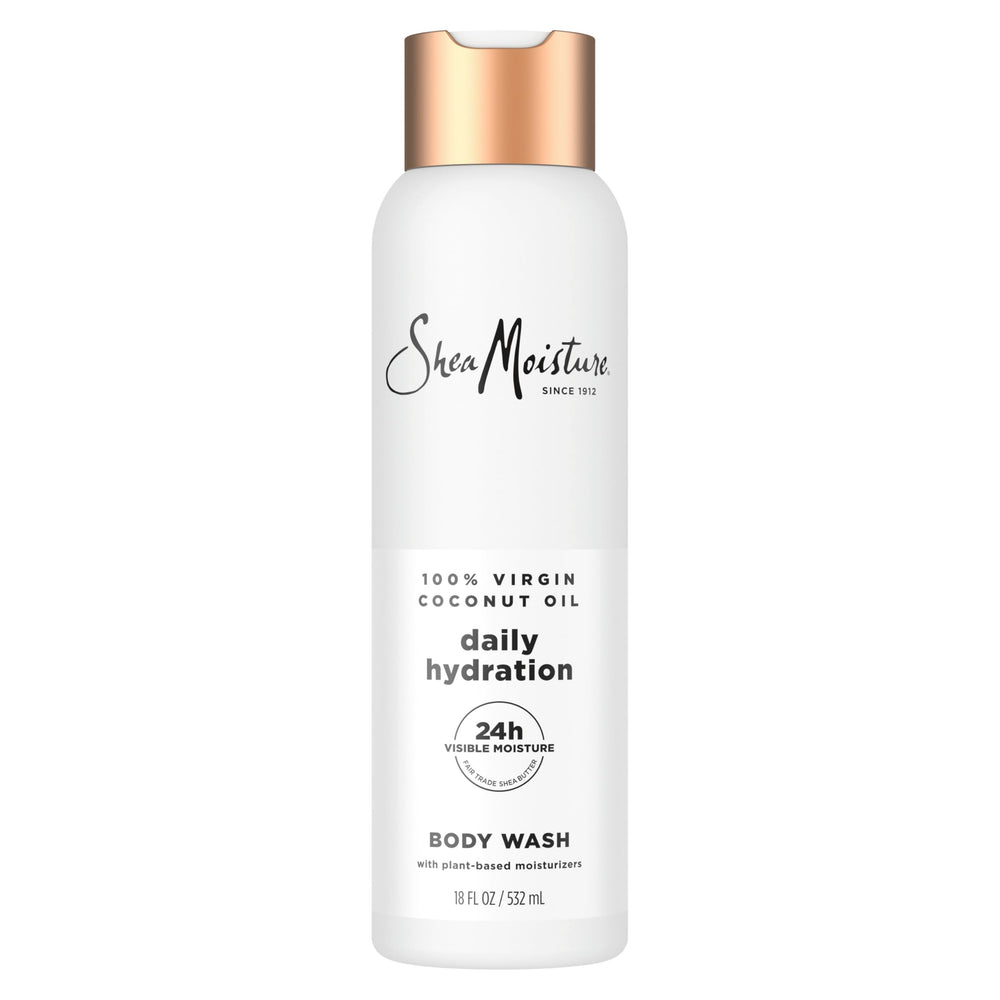 SheaMoisture front packaging of body wash showing brand and hydration benefit