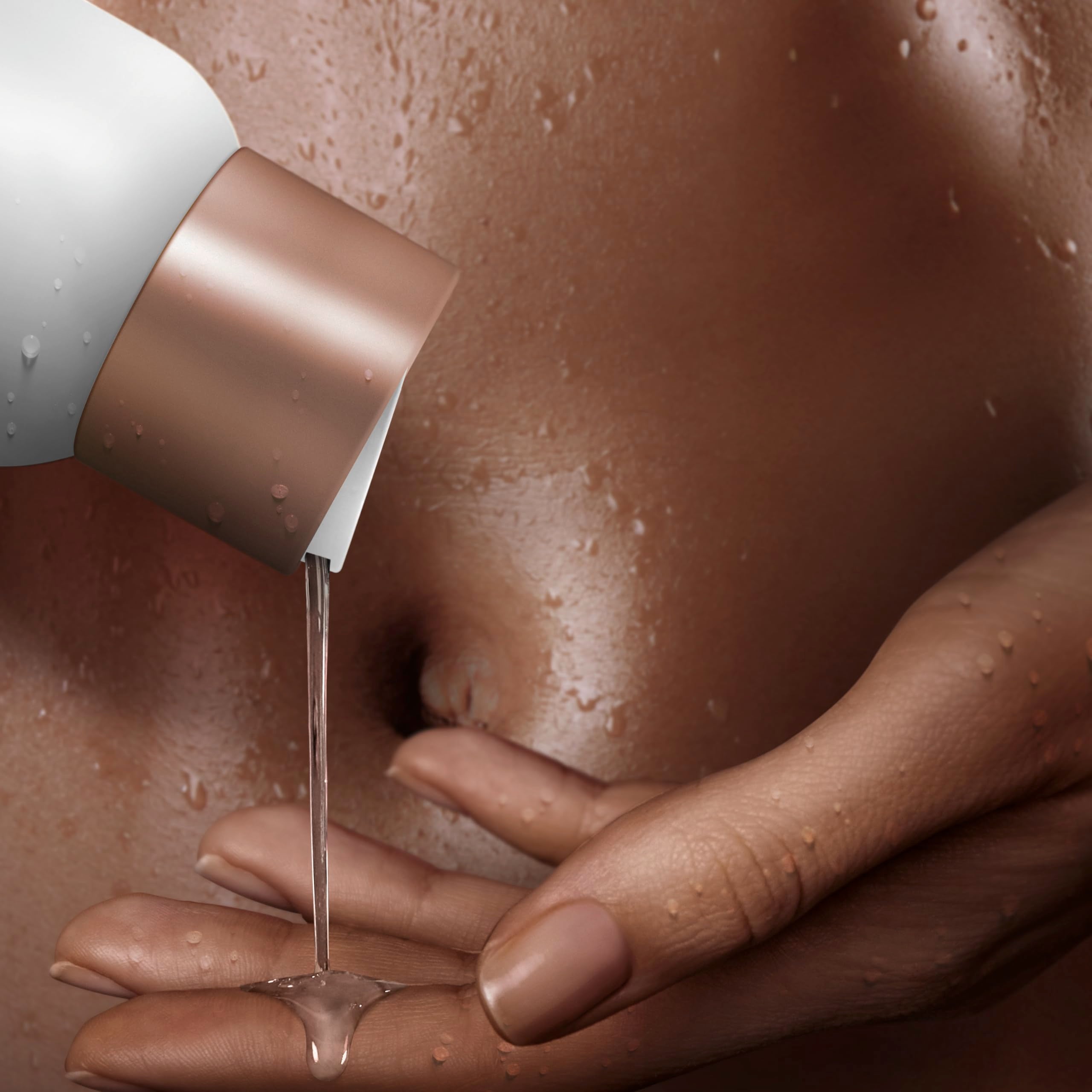 SheaMoisture body wash being applied in shower demonstrating gentle cleanse