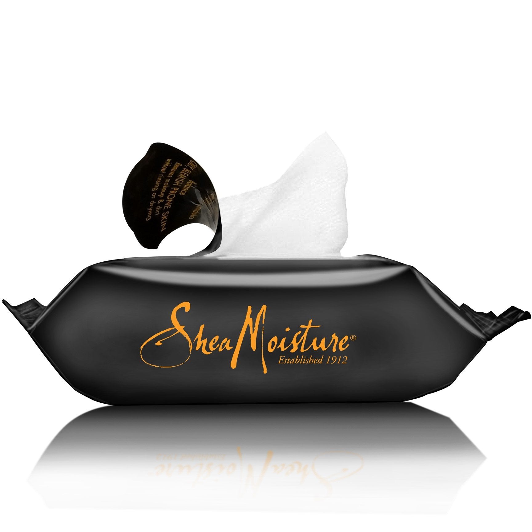 SheaMoisture wipe removing eye makeup demonstrating gentle, effective cleansing