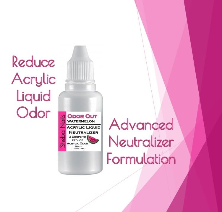 Sheba Nails in dappen dish with acrylic liquid, reduces monomer odor during application