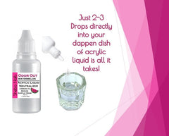 Sheba Nails close-up dropper releasing neutralizer drop, provides controlled dosing benefit