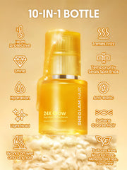 SHEGLAM 24K Glow serum texture on hand demonstrating lightweight absorption