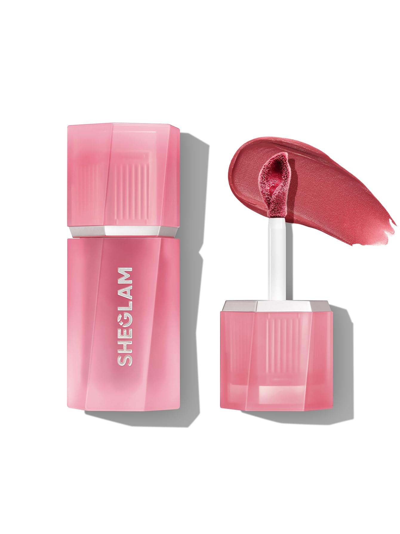 SHEGLAM front packaging showing shade 026 like a feather and portable benefits