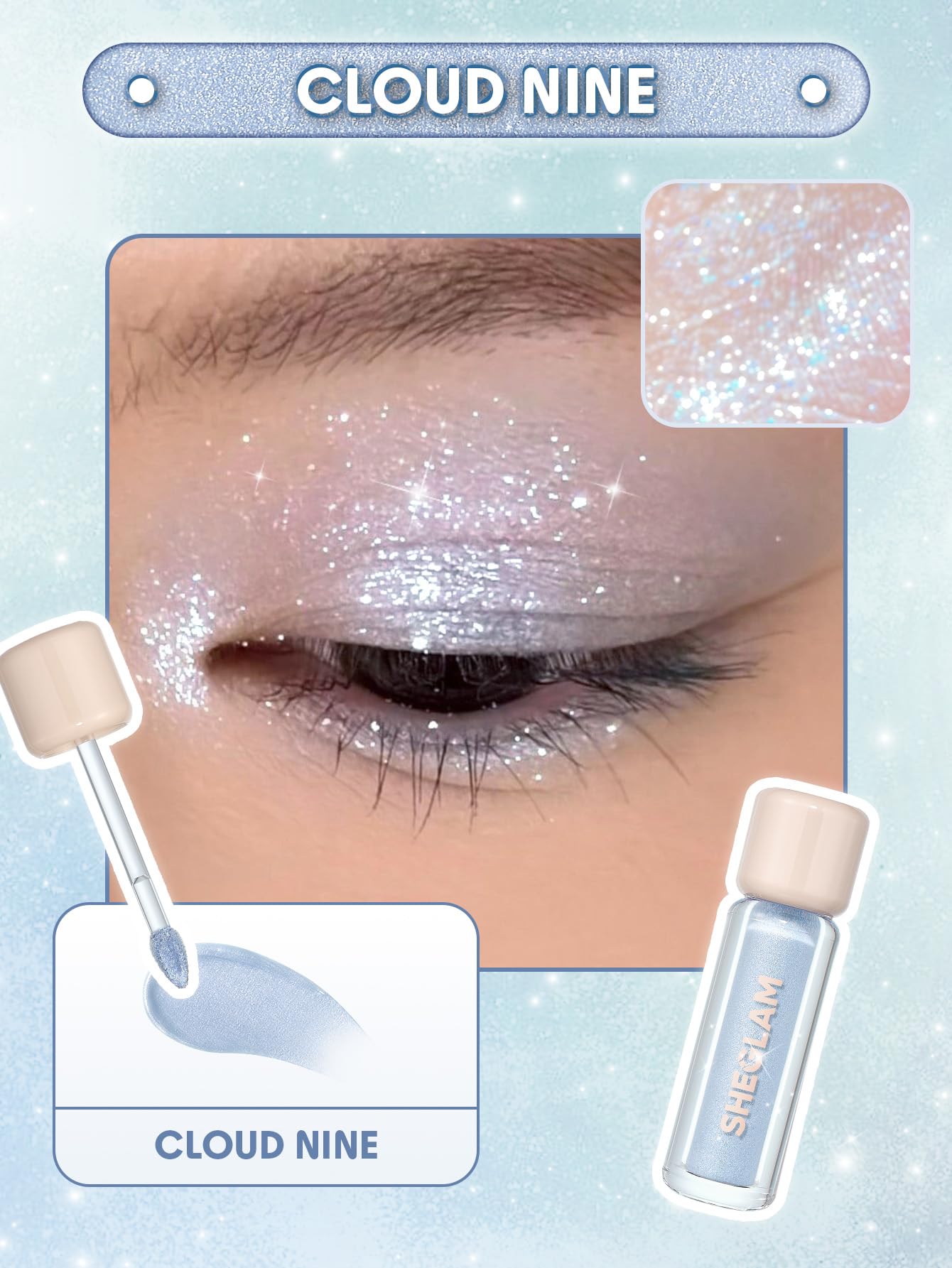 SHEGLAM applicator wand displaying smooth glide for precise application