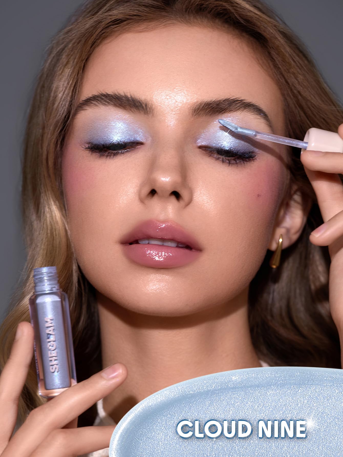 SHEGLAM close-up of shimmer texture highlighting luminous finish