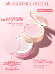 SHEGLAM contouring with angled brush and pressed powder for lift