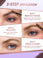 SHEGLAM before and after brows on model demonstrating fuller natural look
