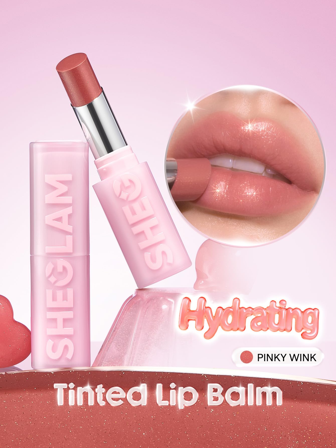 SHEGLAM applicator close-up demonstrates smooth tip for even, effortless application