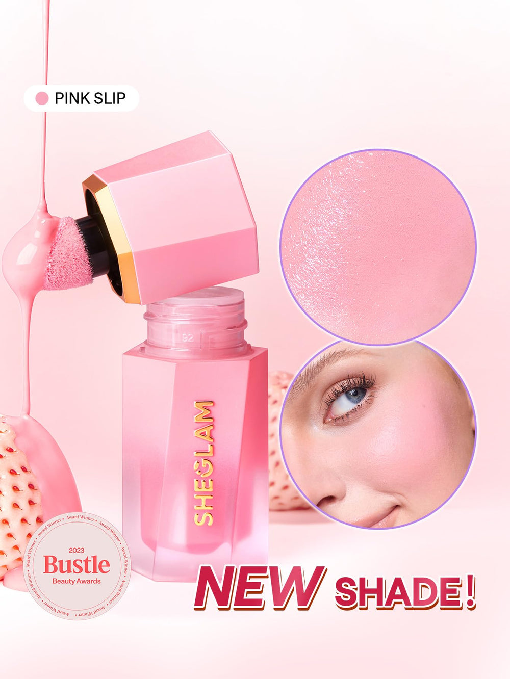 SHEGLAM built-in sponge applicator closeup for precise, mess-free application