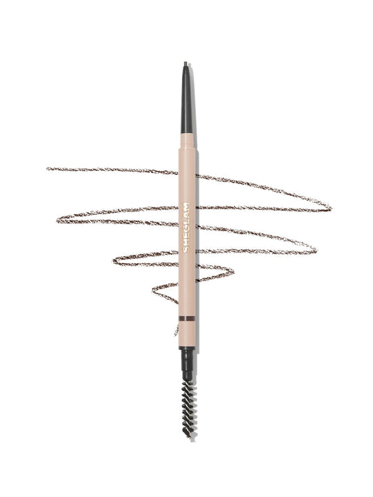 SHEGLAM ash brown pencil front view showing compact pen and cap for travel