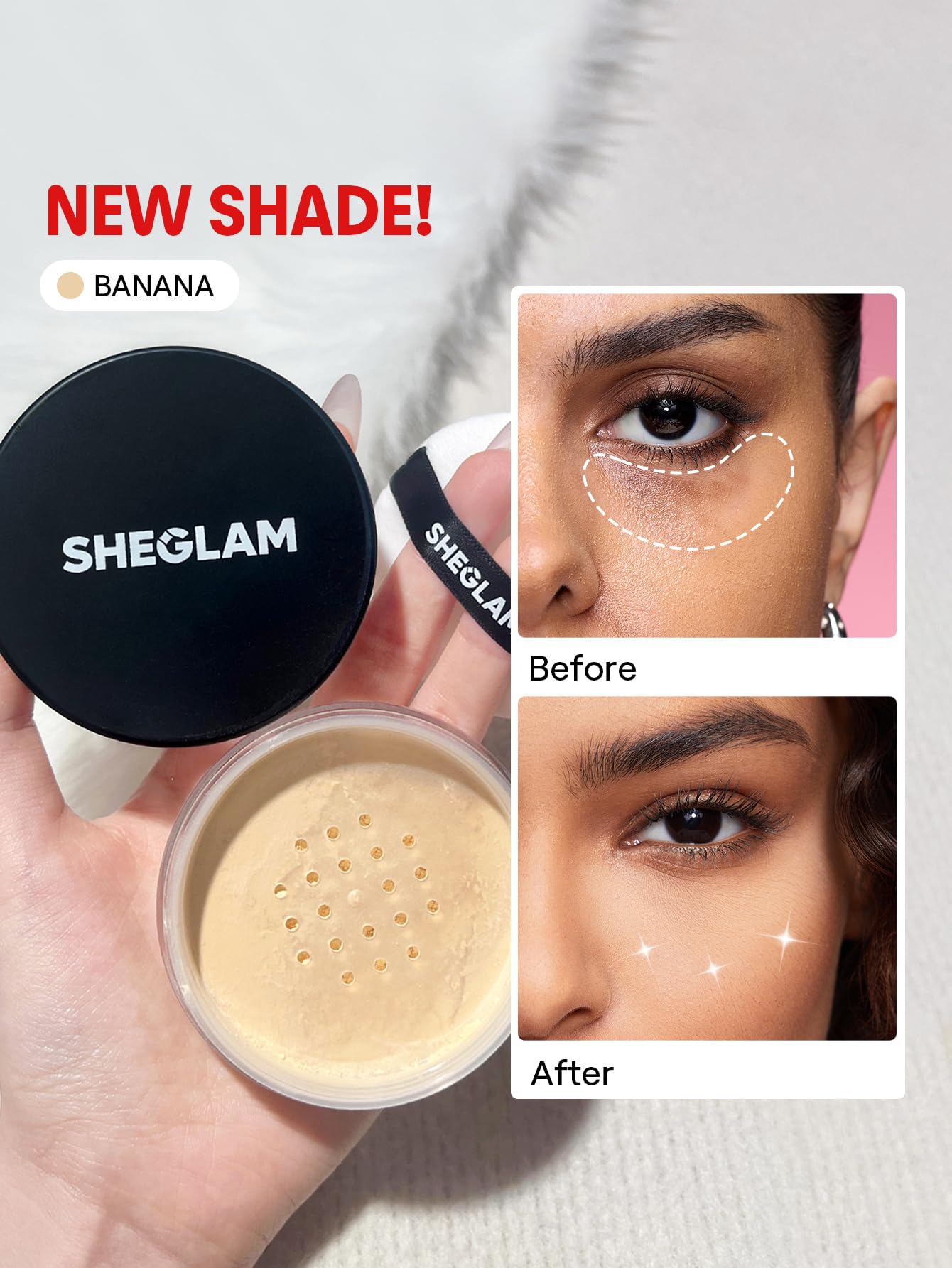 SHEGLAM close-up of baked powder texture highlighting silky oil control