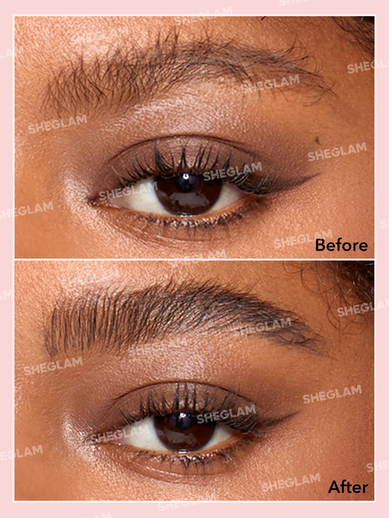 SHEGLAM espresso color swatches demonstrating natural warm-brown shade