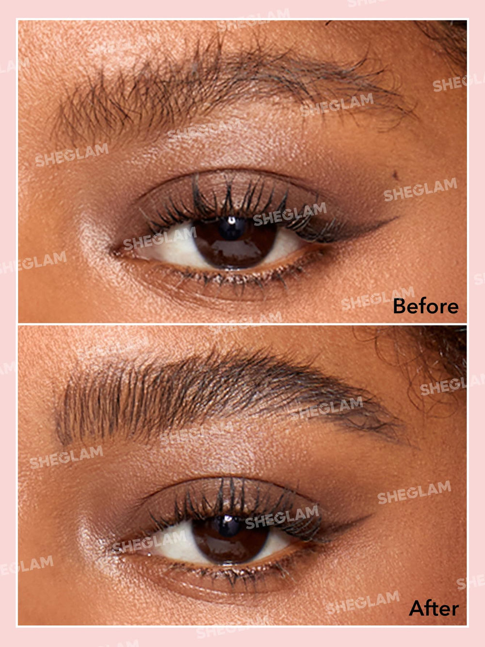 SHEGLAM espresso color swatches demonstrating natural warm-brown shade