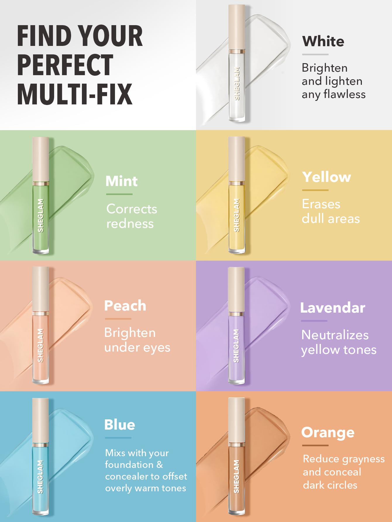 SHEGLAM blue concealer in makeup bag highlighting travel-friendly use