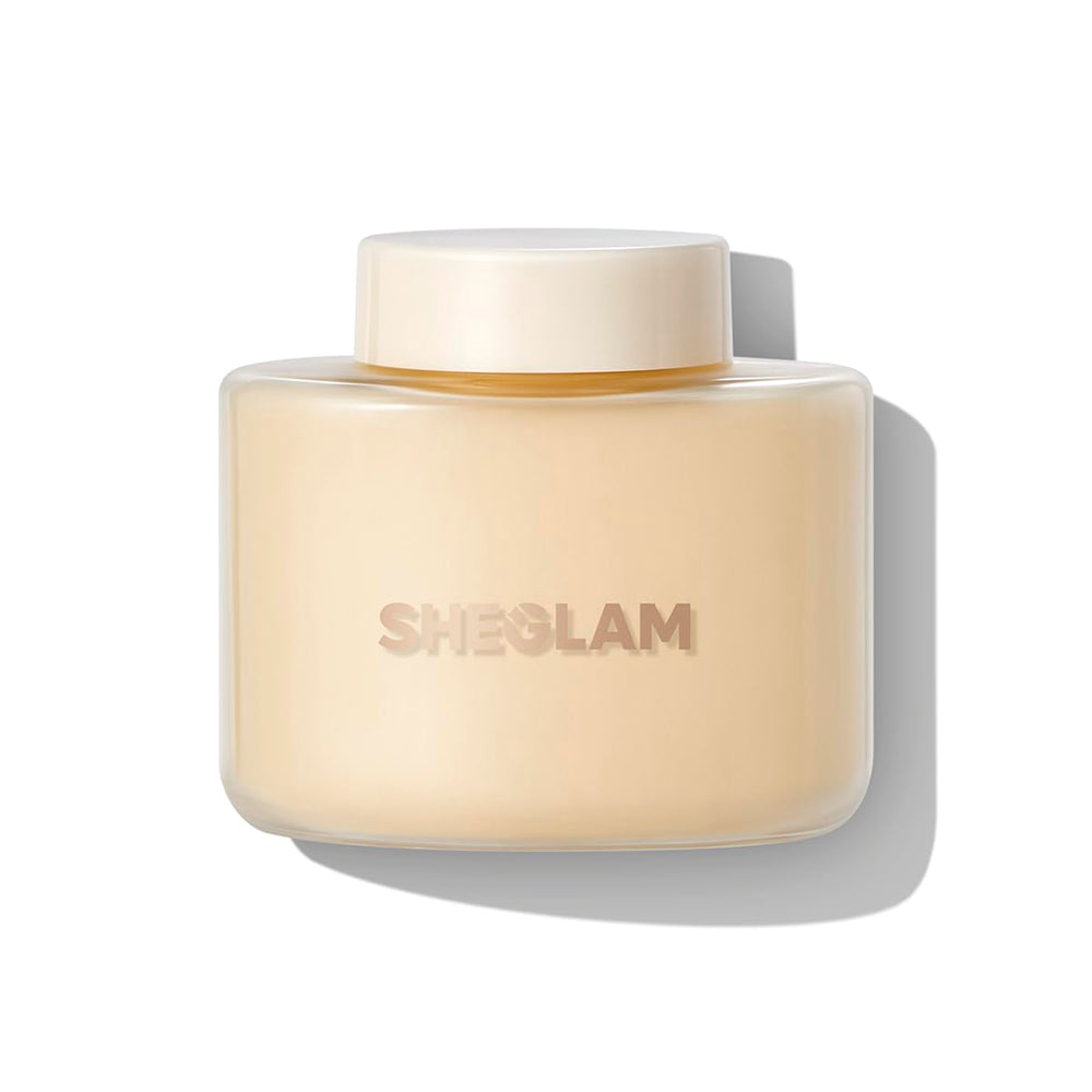 SHEGLAM front packaging showing powder jar and matte finish benefit