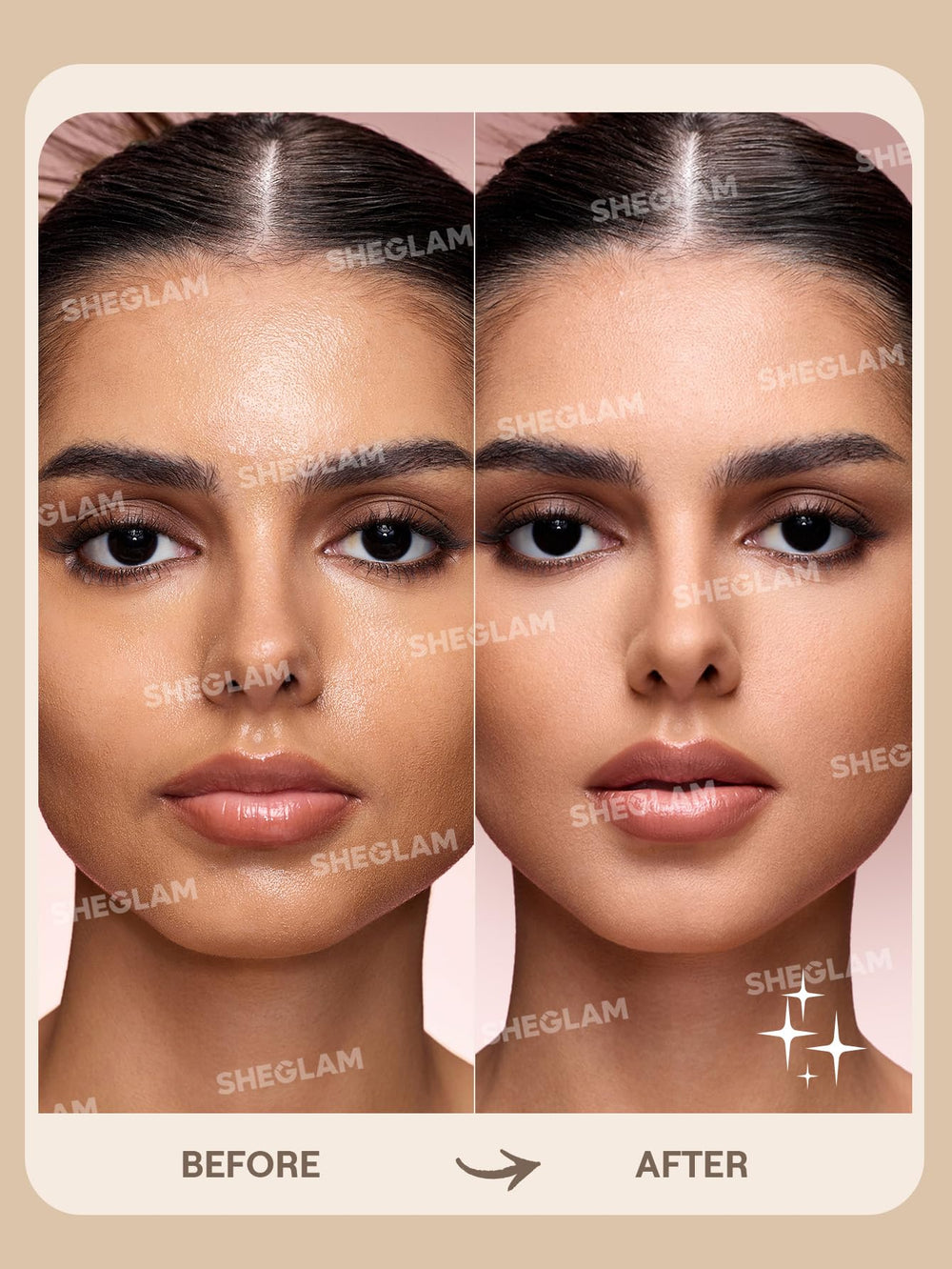 SHEGLAM close-up powder texture demonstrating silky, blur benefit