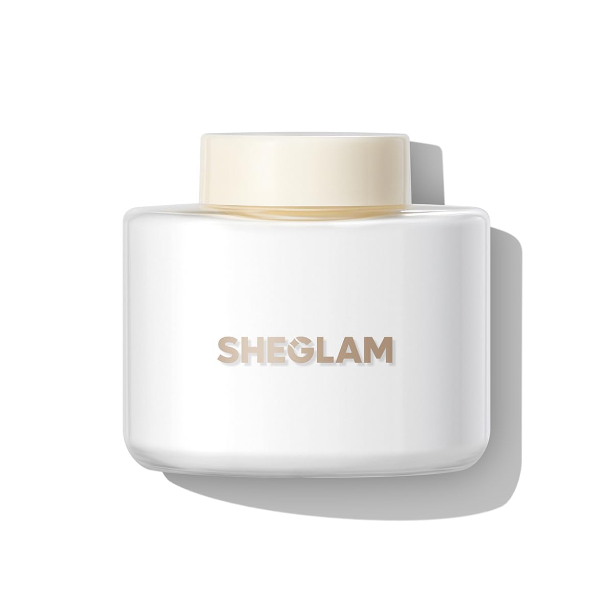 SHEGLAM front packaging showing minimalist jar and label, professional finish