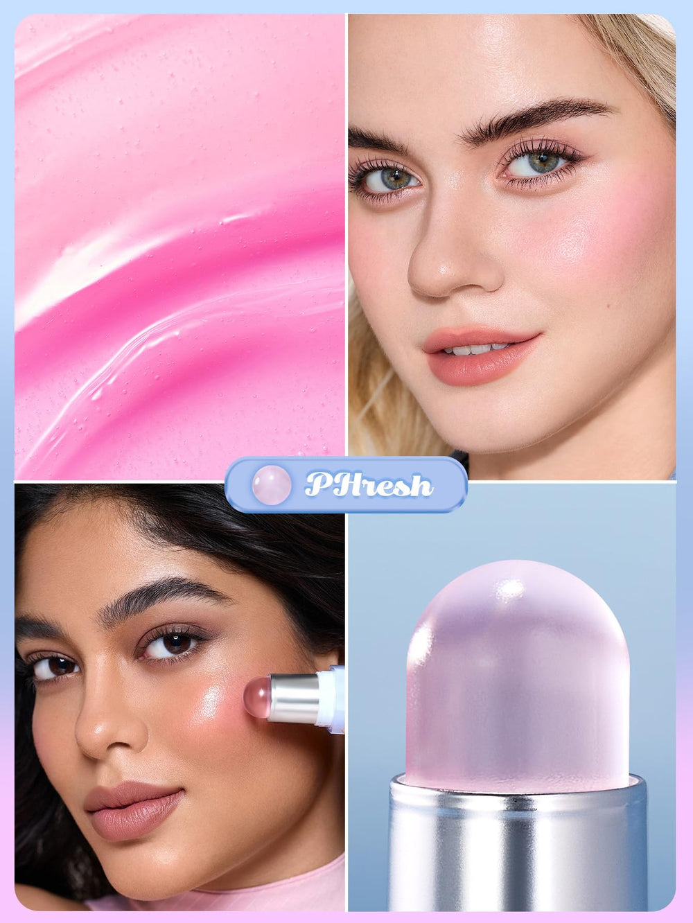 SHEGLAM cream texture swipe showing buttery blendability and glow