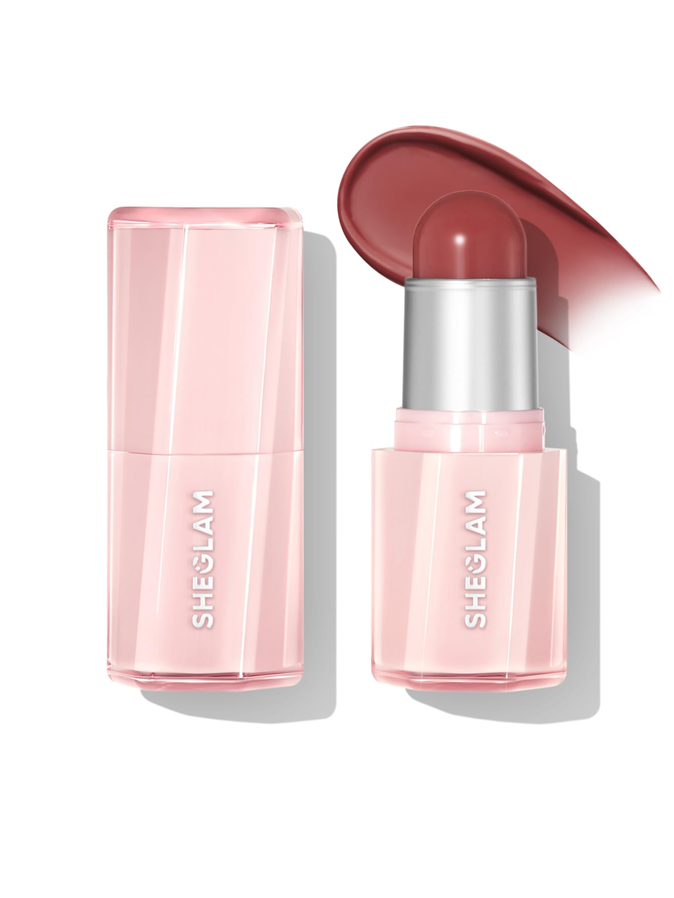 SHEGLAM blush stick front packaging showing Painted Peony and portability benefit