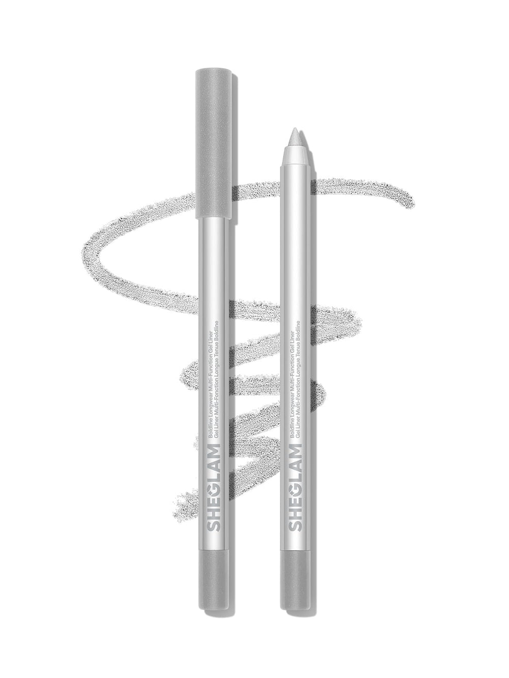 SHEGLAM front packaging showing silver gel liner and benefits