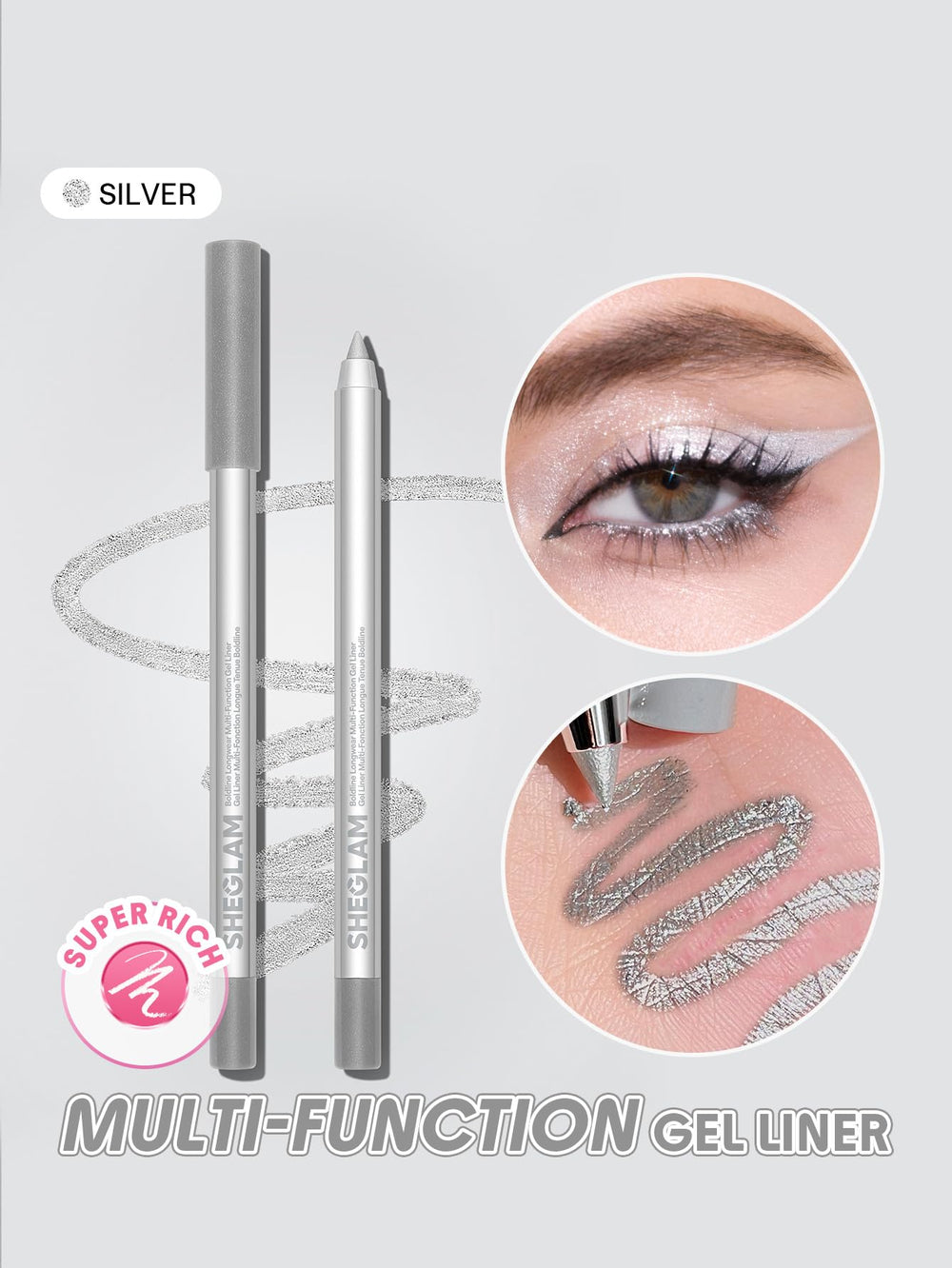 SHEGLAM pencil tip close-up revealing sharpenable fine point