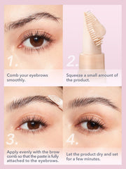 SHEGLAM before and after brows showing visible laminated lift benefit