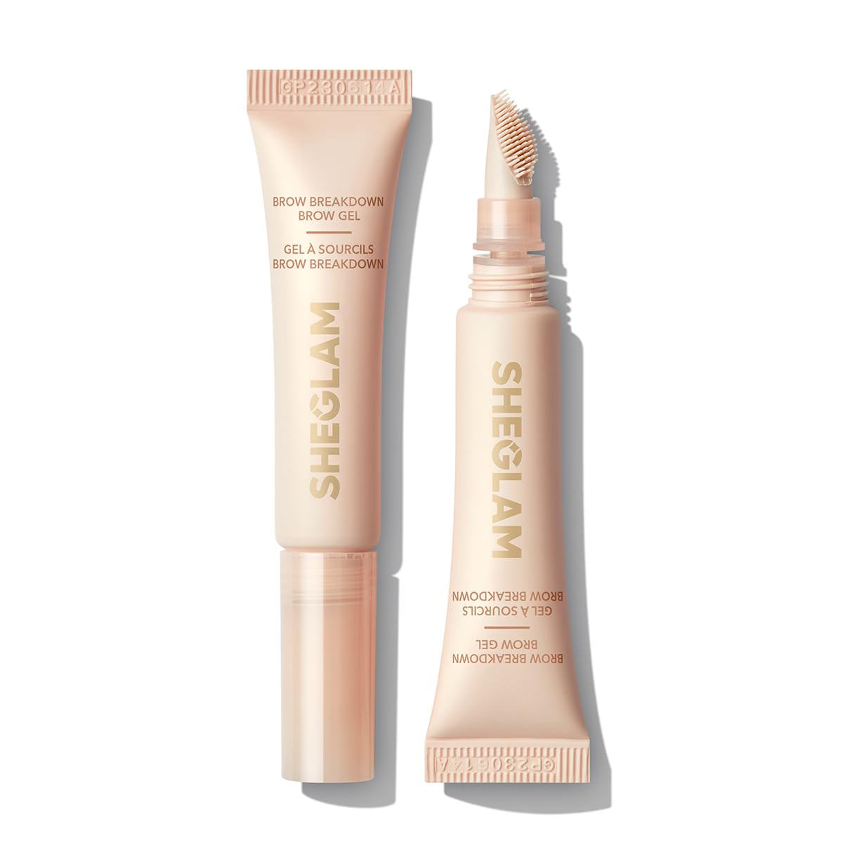 SHEGLAM front packaging showing compact clear brow gel for easy identification and hold