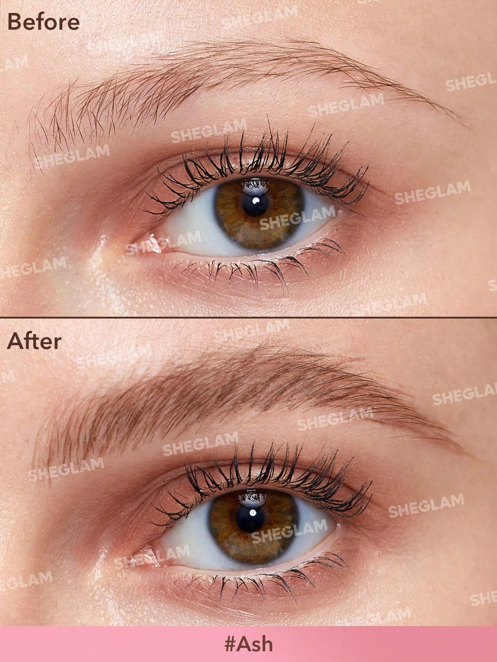 SHEGLAM angled brush close-up, precision tip for crisp hair-like strokes