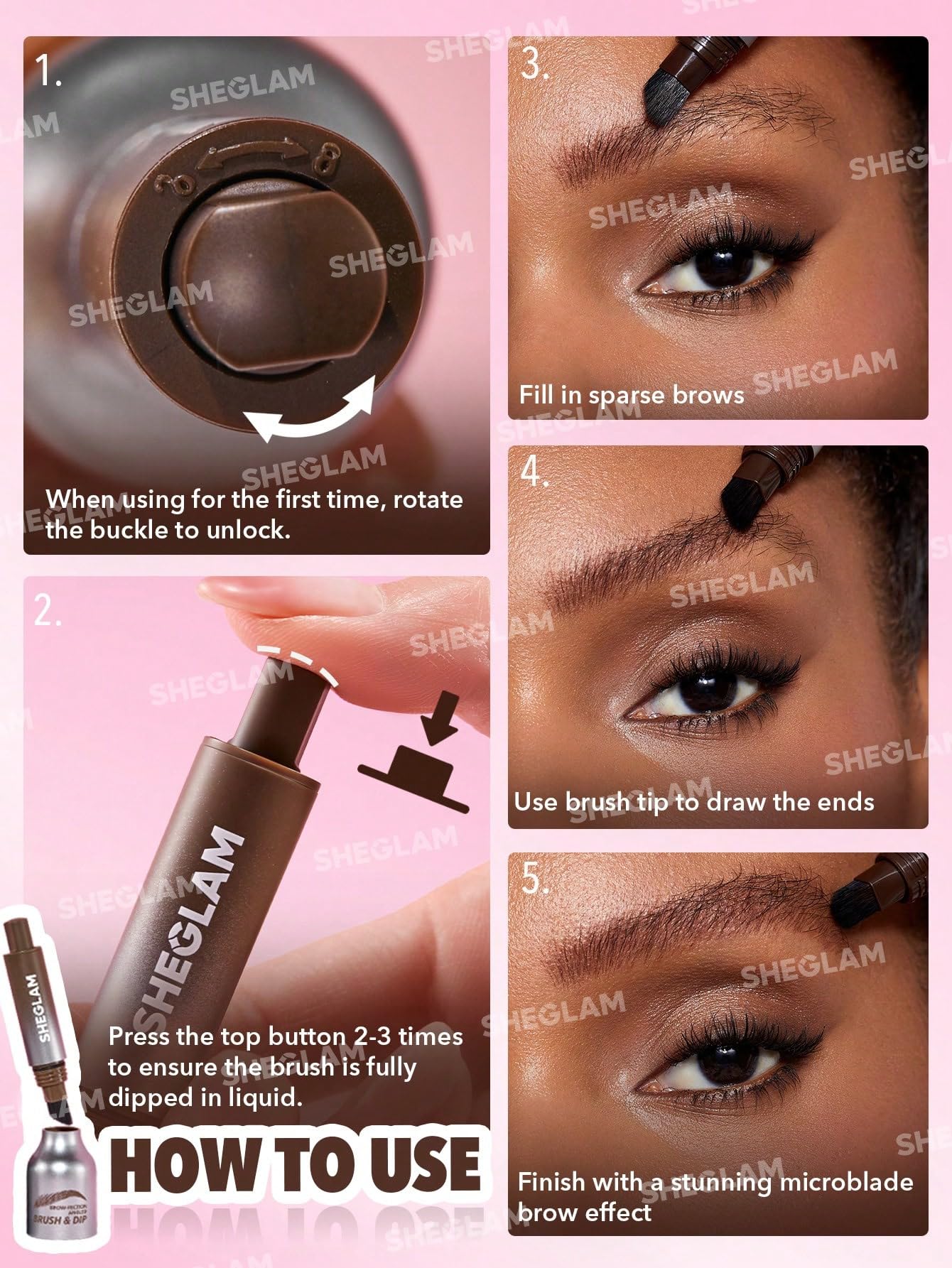 SHEGLAM pen tip detail, fine point for hair-like strokes and controlled application