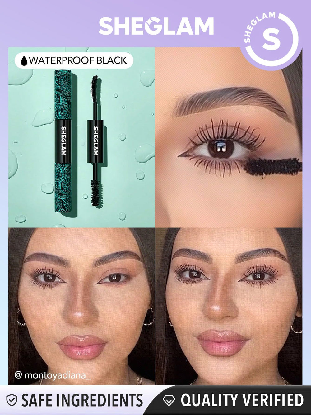 SHEGLAM curved lengthening brush close-up highlighting bristle design for precise lash separation