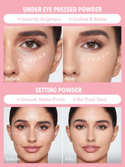 SHEGLAM open dual compartments showing separate under-eye and face powders for precision