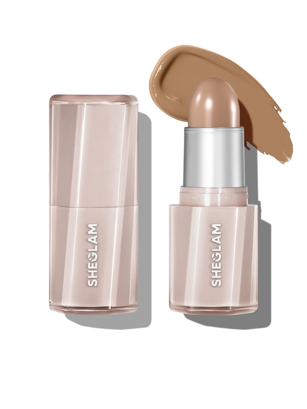 SHEGLAM front view of Buttery Buff stick showing compact packaging and benefit of portability