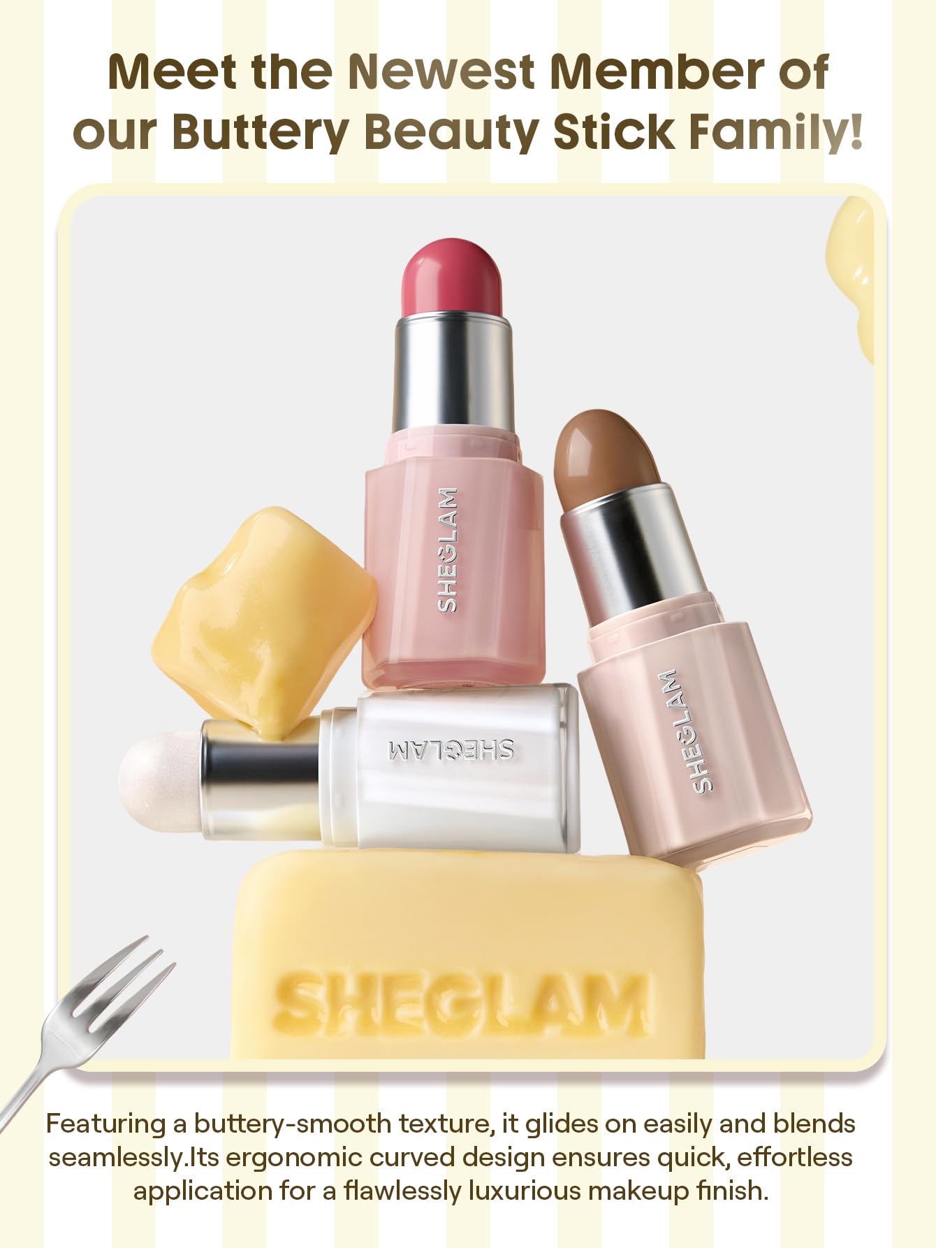 SHEGLAM hand applying stick to cheek demonstrating easy application benefit
